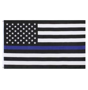 Rothco Thin Blue Line U.S. Flag 3' x 5', Style 14455