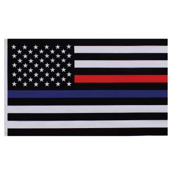 Rothco Thin Blue and Thin Red Line Flag 3' x 5', Style 14456