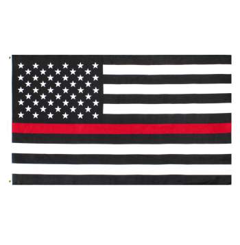 Rothco Thin Red Line Flag 3' x 5', Style 1596