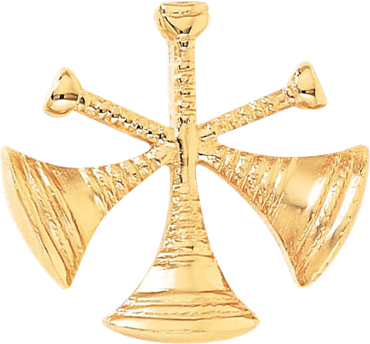 Blackinton - Assistant Chief Three Crossed Horns Hat Badge 1-1/4" - Style A2853